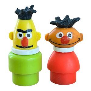 VTG Fisher Price Little People Sesame Street Lot‎ Bert & Ernie MARKED